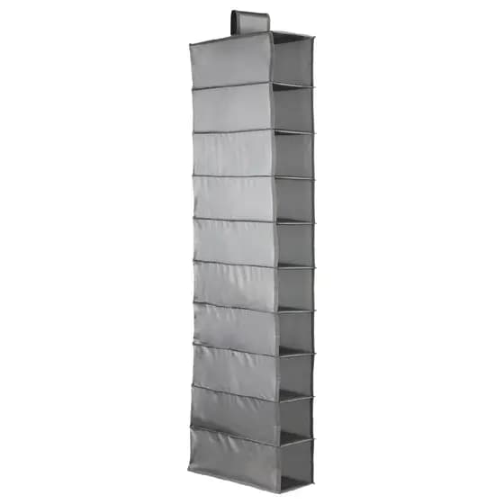 Organizador Dobrável De Armário 10 Nichos Cinza Claro Vertical Para Organização Oikos