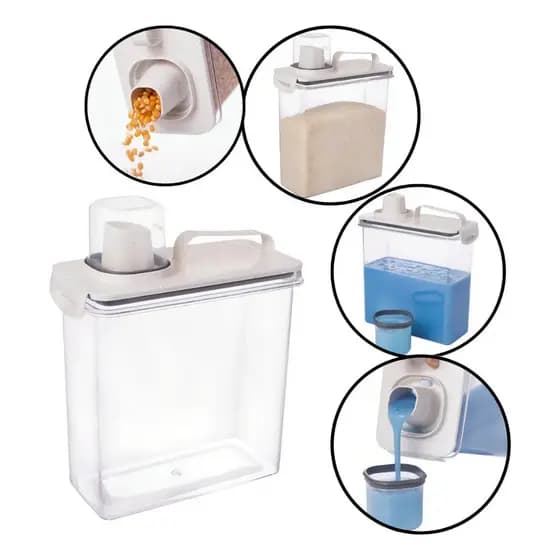 Dispenser Multiuso C Bico Dosador Tampa Hermética Cereais Lavanderia Geladeira Organização