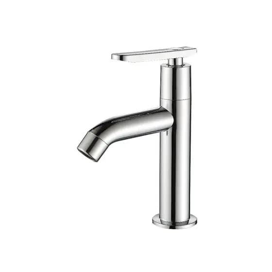 Torneira Cromado branco Fria ABS Para Lavatório Banheiro Pia Mesa 1/4 Volta