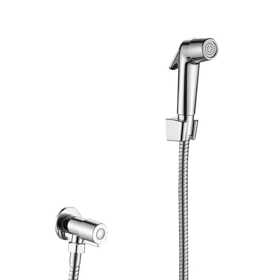 Ducha Higiênica Banheiro Completa Aço Inox Abs Metal Luxo 1/4 Volta 1,2m Chuveirinho Privada