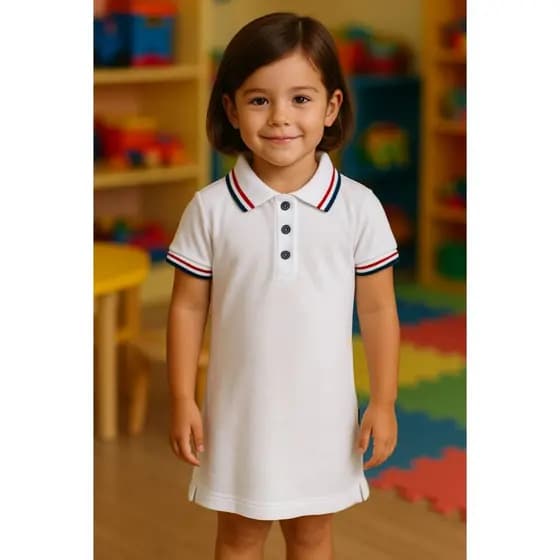Vestido Polo Infantil Branca