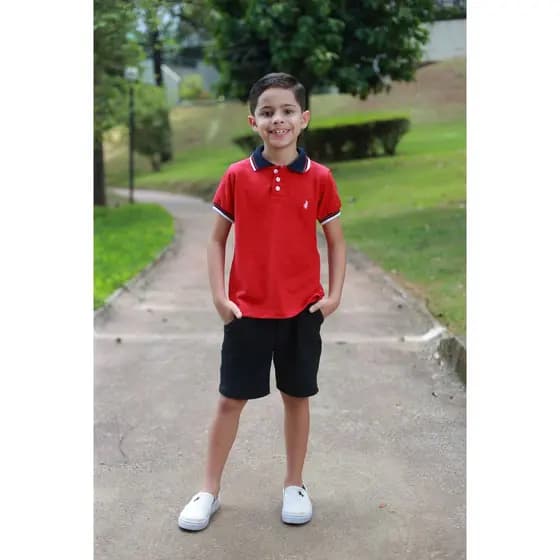 Camisa Polo ou Body Polo Infantil Vermelho Paixão