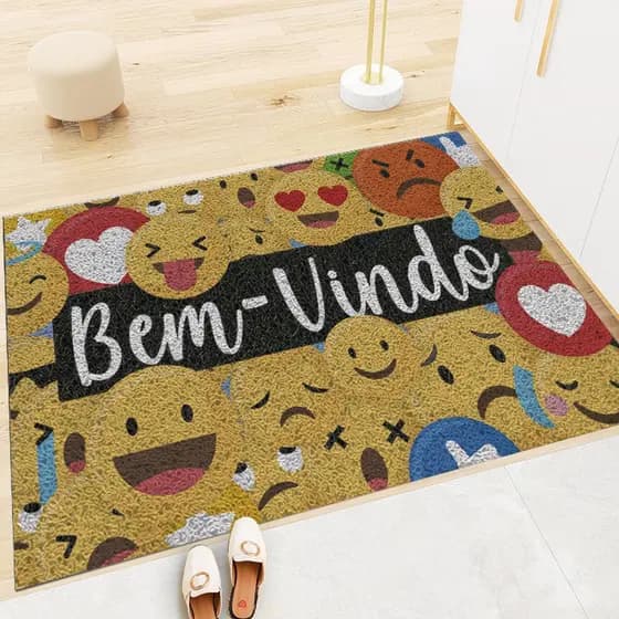 Tapete Capacho Divertidos - Entrada De Porta - Bem Vindos E Outros