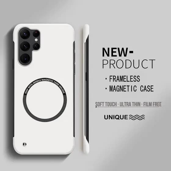 Ultra Fino Duro PC Magnético Sem Moldura Caso De Telefone Para Samsung Galaxy S25 S24 S23 S22 S21 S20 FE Plus Fosco Capa