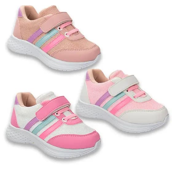tenis infantil de velcro menina feminina antiderrapante confortavel de alta qualidade 20 ao 27 /250