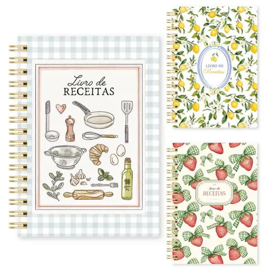 Refil Folhas Livro de Receitas Inteligente 90 Folhas Papel Marfim 90g