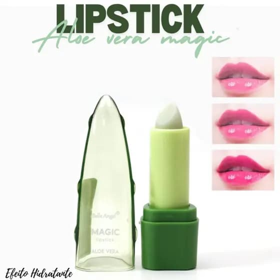 Batom Mágico Balm Lips-tick Aloe Vera Ação Hidratante Muda a Cor Ph/Temperatura Dos Lábios Maquiagem - Belle Angel