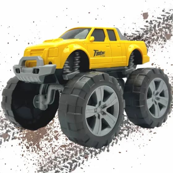 Caminhonete Pick-Up Brinquedo Trooper Carrinho Roda Grande Usual Brinquedos Amarelo
