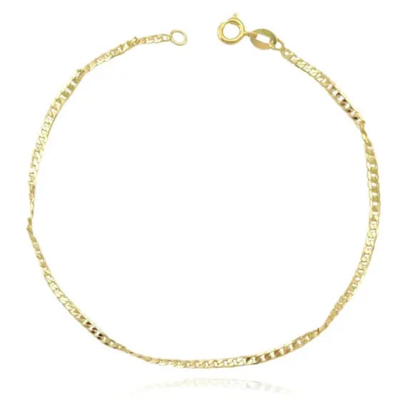 Pulseira de Ouro Grumet Banhada a Ouro 18k Masculina - Garimpo de Ouro