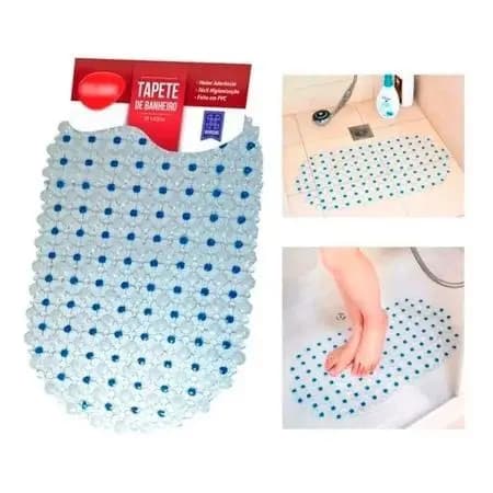 Tapete Para Banheiro Antiderrapante Com Ventosas 34Cm x 64Cm