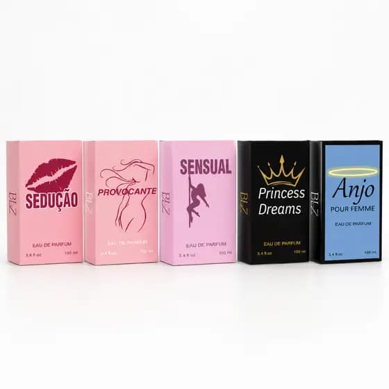 Kit 05 Perfumes Femininos Referência Importada 100ml - Beleza Que Só
