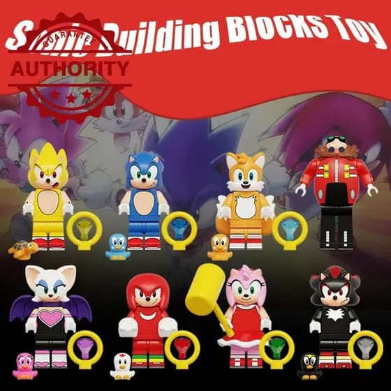 Bloco De Construção Brinquedos Super Sonic Figura Dr . Eggman Shadow Block Mini Ouriço O Brinquedo W8q4
