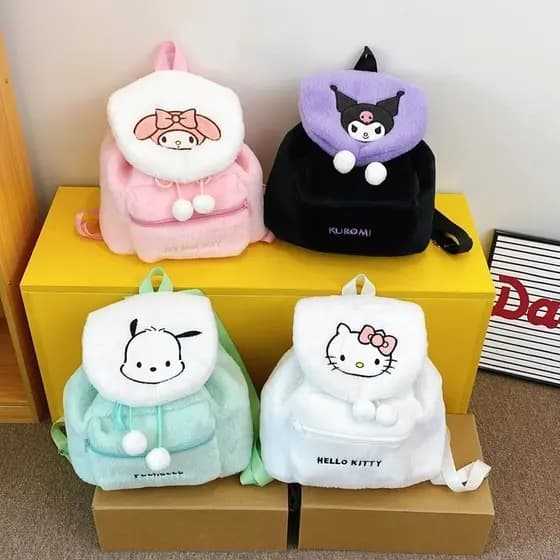 Kawaii KT Mochila Kuromi Saco De Pelúcia Anime Moda Feminina Yk2 De Alta Capacidade Presente Da Menina