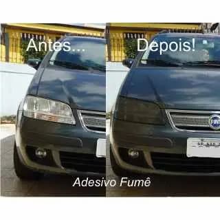 Pelicula adesivo para farol de carro fume 50x50cm