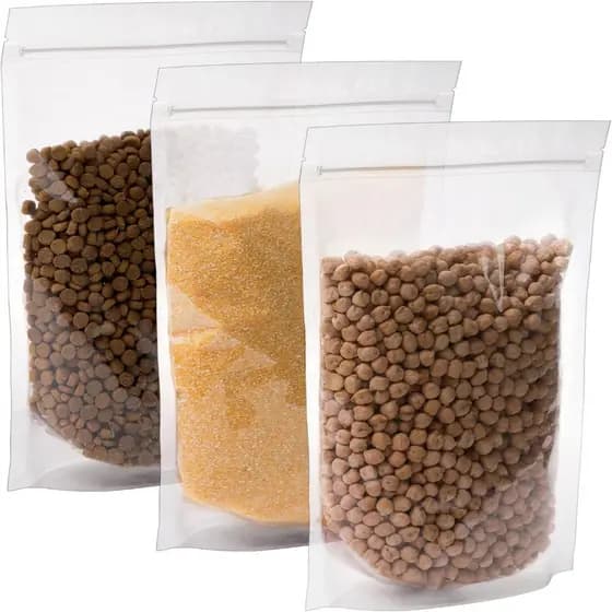 Saco Stand Up Pouch Plastico Transparente Hermético c/ 50 unidades