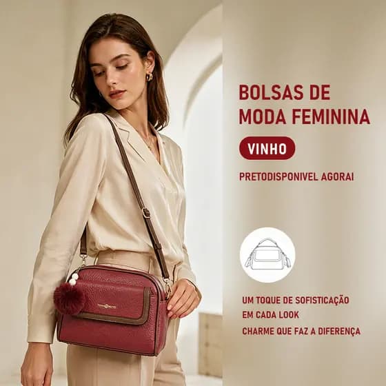 JAMI JAMI Bolsa Grande de Ombro Transversal com Alça Lateral Feminina de Couro PU TM9090