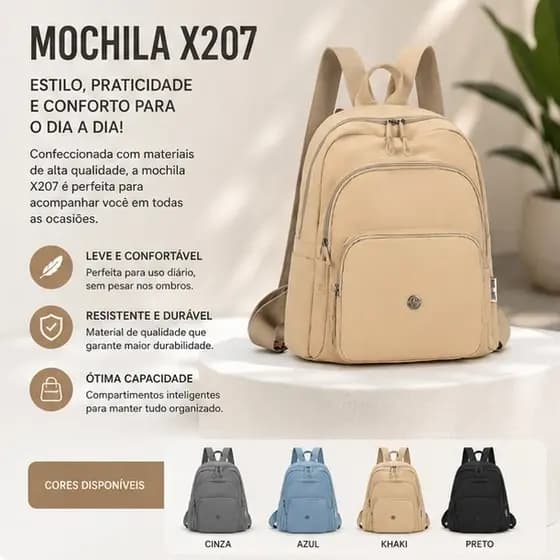 JAMI JAMI Mochila Media Feminina Escolar Moda Casual Universitária Viagem X207