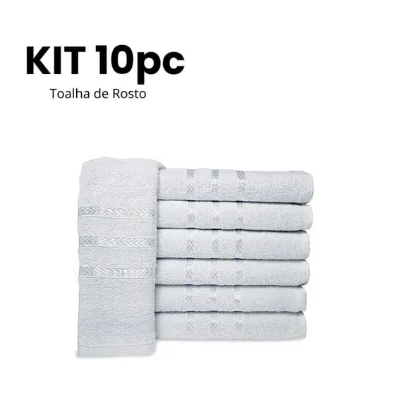 10 Toalhas de Rosto para Banheiro 330g/m² 45x70cm 100% Algodão Macia