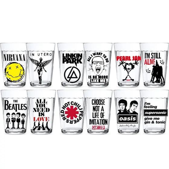 2 Copos Cerveja Americano Personalizado Bandas Rock Presente Lembrancinha Não Desbota Alto Relevo