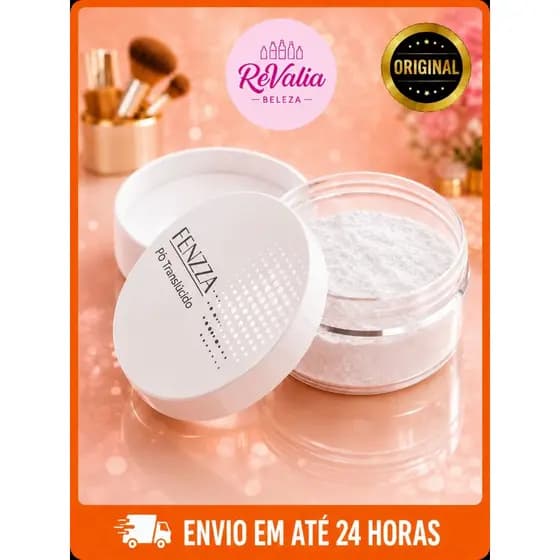 Pó Solto Translúcido Fenzza – Sela a Maquiagem, Efeito Natural e Zero Flashback