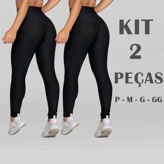 Calça Legging Academia Modelo Cintura Alta Tecido Premium Kit com 2 ou 1 unidade Moda Fitness