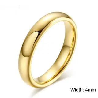 Aliança REDONDA Aço Anel Casamento Folheado 4mm e 6mm Dourado