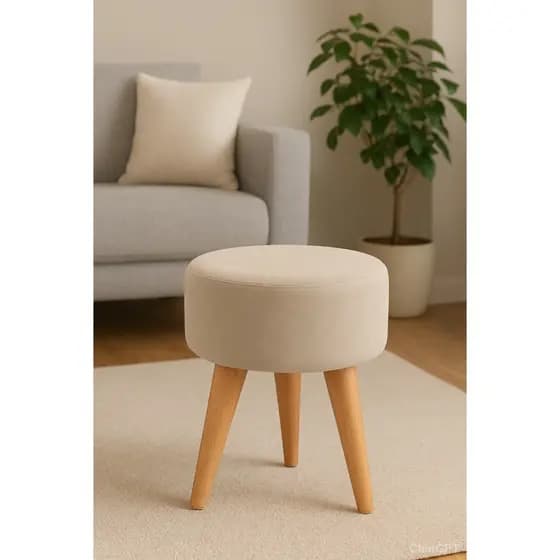 Puff Redondo Pé Palito Banqueta 35x35 cm Reforçada - Várias Cores
