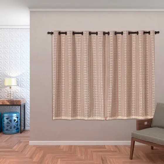 Cortina Blackout para Janela PVC COM VOIL XADREZ 100% Vedação Blecaute