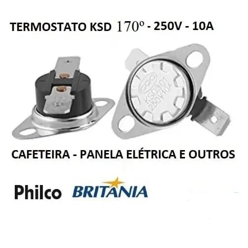 Termostato KSD 301 170° 250V 10A - Universal para Cafeteiras e Panelas Elétricas - Várias marcas