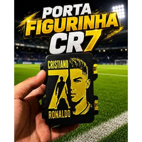 Caixa Case Porta Figurinhas Cristiano Ronaldo 07 Dourado | Organizador de Figurinhas |
