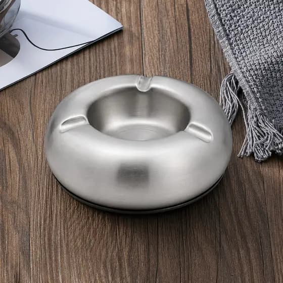 Cinzeiro Redondo Multiuso Inox com 3 Apoios