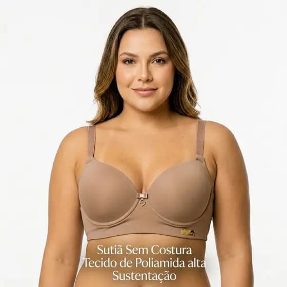 Sutiã Poliamida Premium com Bojo - Efeito Lipo e Sustentação Reforçada
