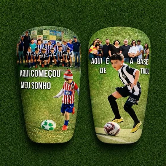 Caneleira Personalizada Futebol Futsal Com Sua Foto infantil