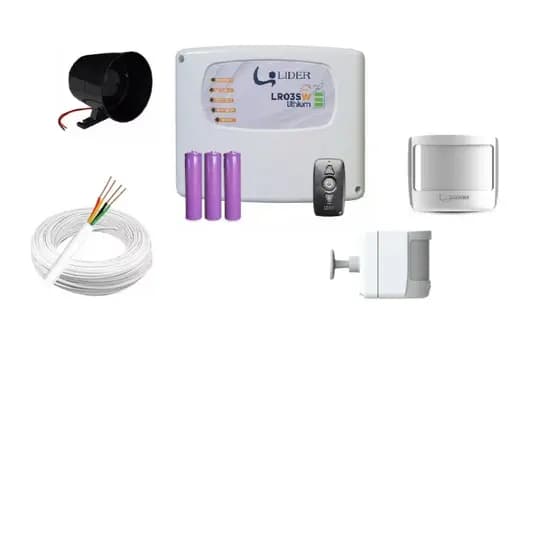 Kit Central De Alarme Wifi Bateria Sirene 4 Sensor Cabo Cinza