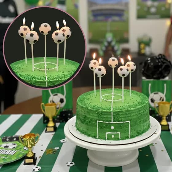 Vela Bola de Futebol Festa de Aniversário Comemoração Time Copa do Mundo Troféu