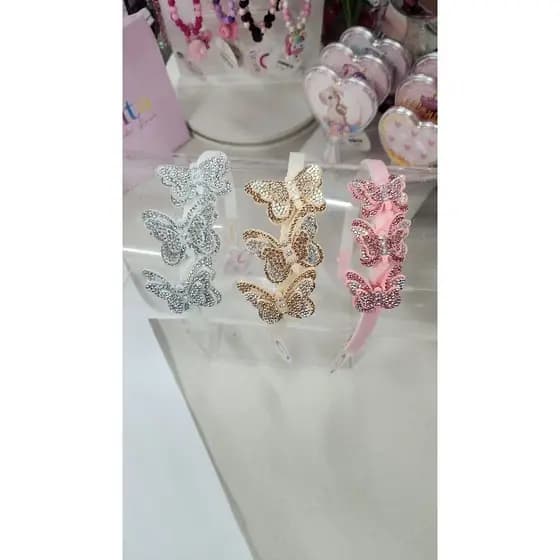 Tiara de Borboletas Brilhantes