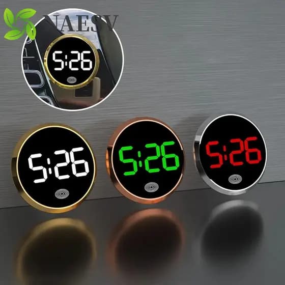 Relógio Digital NAESV , De Painel De Carro Novidade Ativado Por Toque , Mini Luminoso Simples E Mudo Para