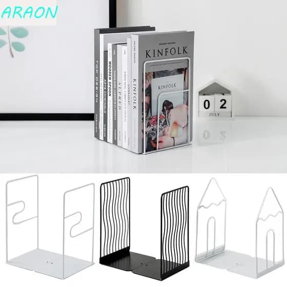 Suportes Para Livros De Metal ARAON , Suporte Simples E Resistente Reutilizável , Rack De Armazenamento Vertical Antider