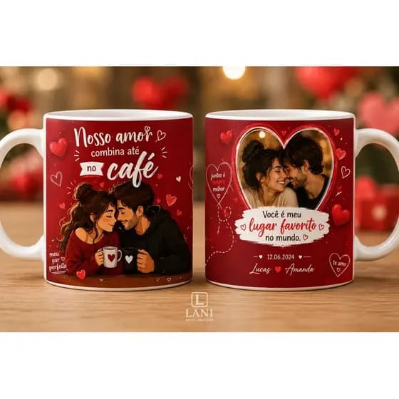 Caneca personalizada “Nosso amor combina até no café”