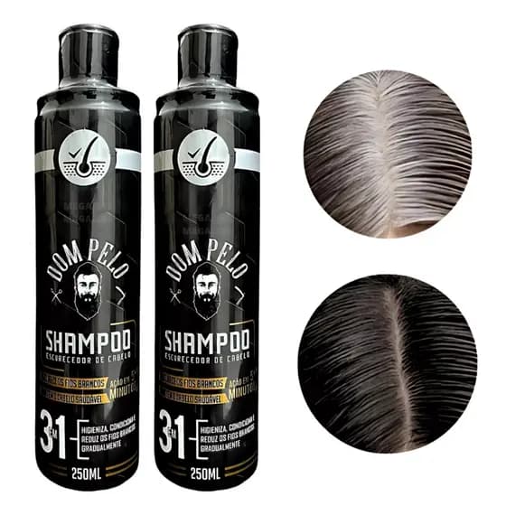 Shampoo Escurecedor De Cabelos 3 Em 1 Dom Pelo | cobre Brancos, limpa, Hidrata e fortalece os fios