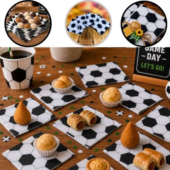 50~300 GUARDANAPOS BOLA DE FUTEBOL FESTA 19,5 X 22,5 (CHOCO)