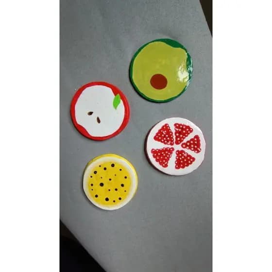 Kit porta copos frutas - Cerâmica fria - Cool decor