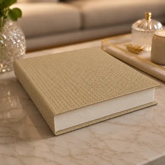 Caixa Livro Decorativo 32cm Organizador Revestido Em Tecido Couro Premium