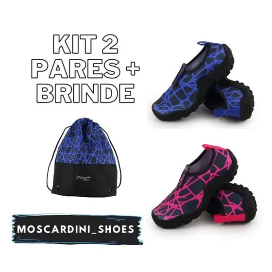 KIT com 2 pares de sapatilhas nautica praia pesca caminhada passeios e super confortavel + Mochila