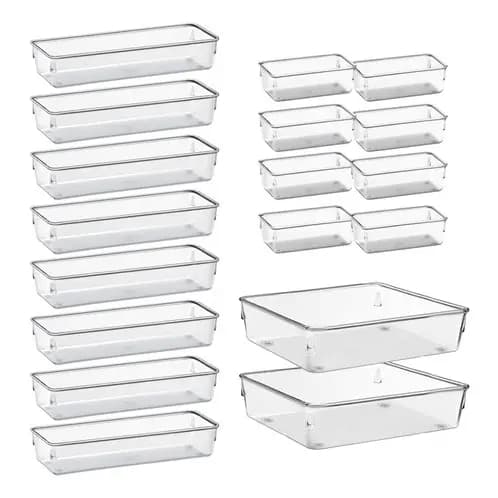 18 Organizadores Multiuso Modular Gavetas Geladeira Acrilico Retangular