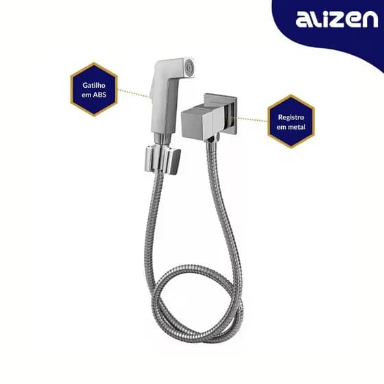 Ducha Higiênica Quadrada Banheiro Lavabo Super Luxo 1/4 de Volta Metal Cromado Preço Lançamento