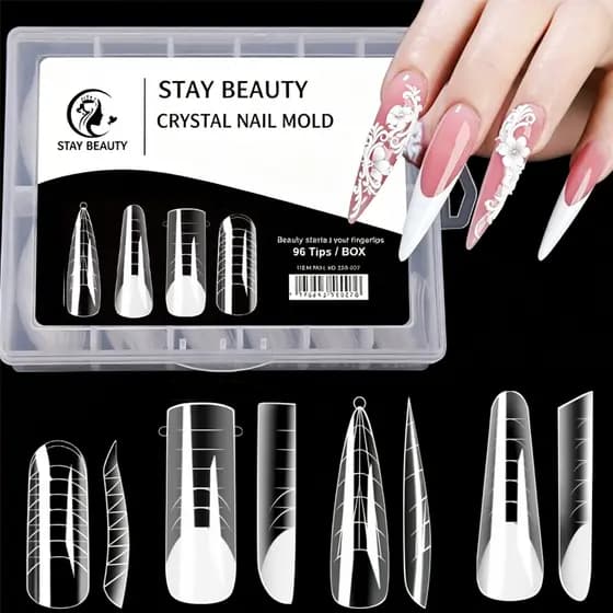 Molde F1 Para Unha Nail Tips 4 Formatos diferentes 96 pçs Stay Beauty