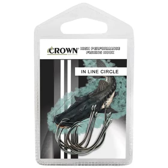 Anzol Circle Hook Crown (In Line Circle) - Super Resistente - Cart 6 unid
