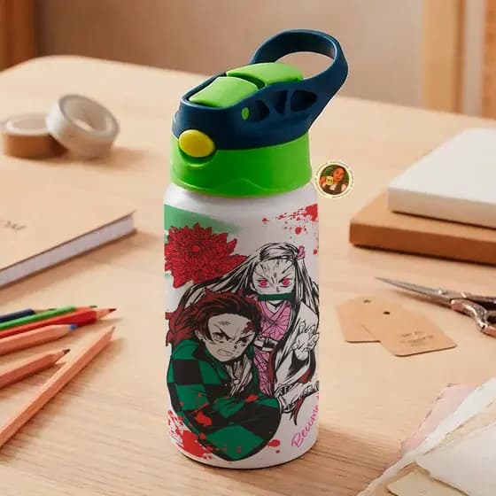 Garrafa Squeeze Demon Slayer Kimetsu no Yaiba Garrafa Alumínio Personagens Anime Infantil 500ml