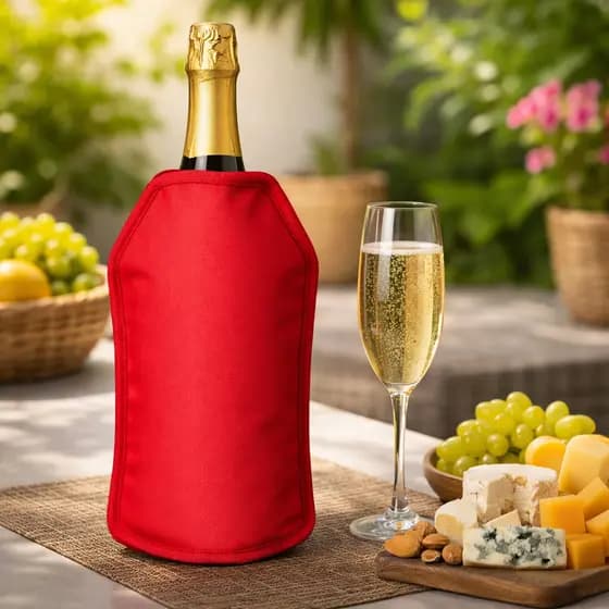 BOLSA COOLER TERMICO DE VINHO CAPA RESFRIADORA SUCO GARRAFA ESPUMANTE CONGELANTE EM GEL PREMIUM